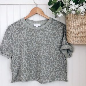 Cheetah Print Crop Top Tee